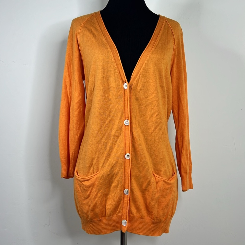 J. MCLAUGHLIN Orange Button Cardigan M